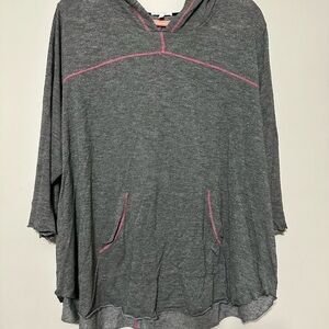 Maurices Gray Hoodie with Pink Stitching